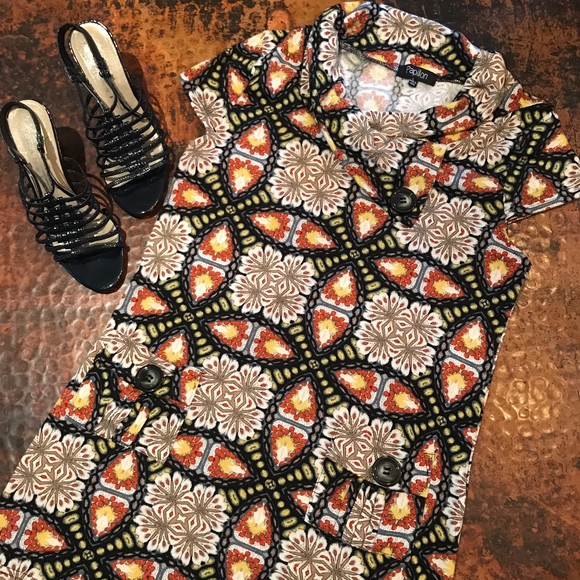 Papillon Button Cowl Neck Sweater Dress - L - Picture 2 of 7